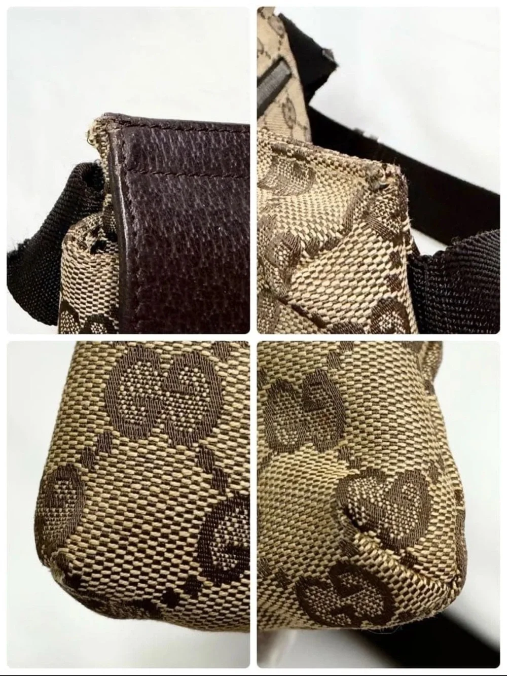 Gucci Beige & Brown GG Canvas Belt Bag